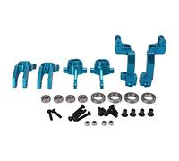 Kit de direction RC en alliage d'aluminium, bloc C, fusée de direction, ensemble de supports d'essieu arrière, mise à niveau haute Performance pour voiture Typhon 1/10 RC (Bleue)