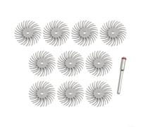 Kit de disques à poils radiaux 25 mm avec tige de 3 mm pour polir le travail du bois, les bijoux et les travaux manuels en laboratoire (grain 2500)