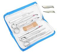 Kit de dissection de 7 pièces pour étudiants en médecine, kit de dissection de biologie outil de dissection de laboratoire avec poignée de scalpel et scalpel adapté aux grenouilles, etc.