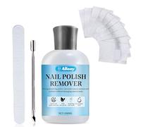 Kit de dissolvant pour ongles en gel, 150 ml, kit de dissolvant acrylique acétone avec outil repousse-cuticules, lime à ongles professionnelle, 10 feuilles d'aluminium pour ongles, facile à enlever