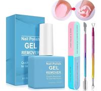 Kit de dissolvant pour vernis à ongles gel 15 ml facile et rapide avec repousse-cuticules grattoir à ongles et lime pas besoin de trempage ni d'emballage