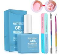 Kit de dissolvant pour vernis à ongles gel 15 ml facile et rapide avec repousse-cuticules grattoir à ongles et lime pas besoin de tremper ni d'emballer le dissolvant.