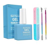 Kit de dissolvant pour vernis à ongles gel kit de dissolvant rapide pour vernis à ongles gel 15 ml facile et rapide avec repousse-cuticules grattoir et lime sans trempage