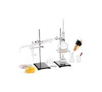 VEVOR Kit de Distillation d'Huiles Essentielles, Appareil de Distillation de 500 mL, Kit de Verrerie de Labo Boro 3,3 avec Lampe à Alcool, Maille en Céramique et Joint 24/40, Ensemble de 28 Pièces