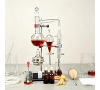 Kit De Distillation Dhuiles Essentielles, Comprenant Un Flacon De 500 Ml, Un Condenseur Serpentin Et Un Support En Fer, Kit De Verrerie De Purification Haute Sécurité, Pour La Séparation Et La