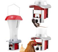 Kit de distributeur de nourriture pour volaille anti-rat PestOff - Grand distributeur de nourriture pour volaille anti-oiseaux et anti-rat - résistant aux intempéries - capacité 4 L - NOUVEAU