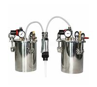 Kit de distribution de colle abrasive, 2 réservoirs en acier inoxydable de 2 L + valve de distribution de colle AB