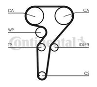 Kit de distribution + pompe à eau CT1149WP1 CONTINENTAL CTAM pour ALFA ROMEO 147