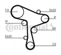 Kit de distribution + pompe à eau CT1168WP5 CONTINENTAL CTAM pour VW SKODA