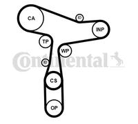 Kit de distribution + pompe à eau CT1168WP8PRO CONTINENTAL CTAM pour VW SEAT