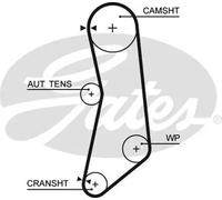 Kit de distribution + pompe à eau KP15626XS GATES pour FIAT PANDA