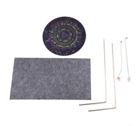 Kit de divination avec tiges de radiesthésie en cuivre et pendule pyramidal, comprend des sondes télescopiques et un tapis pour la recherche d'eau et de minéraux