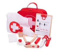 Kit de docteur - Bigjigs Toys - Jouet de rôle - Bois - Blanc et rouge - Mixte