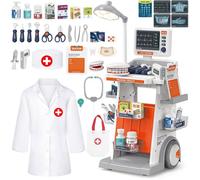 Kit de docteur enfants MARSEE Chariot médical et stéthoscope Jeu éducatif pour enfants de 3 à 5 ans