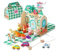 Kit de docteur pour animaux 37 pièces pour enfants de 3 à 5 ans avec sac à main, coffret de jeu de vétérinaire Clinique pour animaux, jouet d'imitation pour garçons et filles