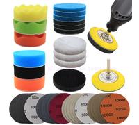 Kit de Domination et de Polissage pour Lumière de Sauna de Voiture, /05/2019 de Ponçage avec Plaque de Support à Tige de 1/4 Pouces, 39 Pièces 1PC