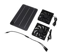Kit de Double Panneau Solaire, Double Ventilateur 10 W 12 V, Ventilateur Portable Extérieur étanche, Système de Ventilateur pour Abri de Maison pour Animaux Domestiques avec