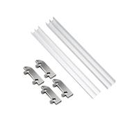 Kit de double porte coulissante en verre résistant à la rouille avec rail de guidage en aluminium à double canal et rouleaux silencieux pour un fonctionnement fluide