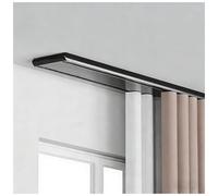 Kit de Double Rail de Rideau Plafonnier, Clôture de Séparation de Pièce, en Alliage d'Aluminium à Haute Résistance, Adapté pour Salon, Salle de Douche, Chambres à Coucher,Noir,2.2M/7.2FT