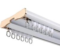 Kit de double tringle à rideaux robuste en aluminium de 600 cm pour plafond, idéal pour salon, salle de bain, chambre à coucher, couleur blanche et élégante