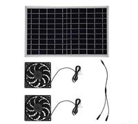 Kit de double ventilateur solaire résistant aux intempéries pour serres, abris de jardin et buanderie Puissance 10 W