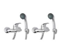 Kit de Douche 2 pcs Douchette Robinet Pommes de Douche Salle de Bain vidaXL
