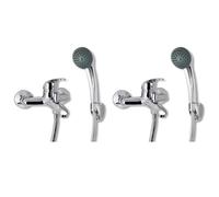 Kit de Douche 2 pcs Robinet Pommes de Douche Douchette Salle de Bain vidaXL