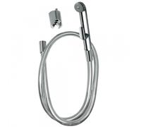 Kit de douche bidet Douchette hygiénique à poussoir, flexible satin et support mural fixe - TRES 29995001