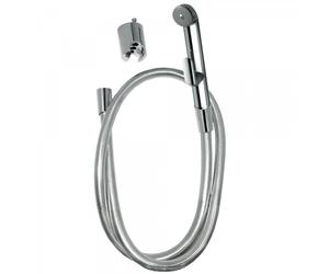 Kit de douche bidet Douchette hygiénique à poussoir, flexible satin et support mural fixe - TRES 29995001