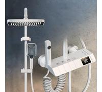 Kit de douche de tête avec double pommeau de douche et poignée de douche, ensemble mitigeur thermostatique avec affichage numérique, robinet cascade en laiton