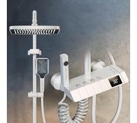 Kit de douche de tête, double pommeau de douche avec poignée thermostatique, robinet de douche cascade en laiton avec affichage numérique