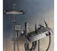 Kit de douche de tête, double pommeau de douche avec poignée thermostatique, robinet de douche cascade en laiton avec affichage numérique