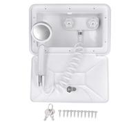 Kit de douche d'extérieur - Tuyau rétractable de 1,5 m pour camping-car, van, camping-car, bateau, robinet extérieur universel