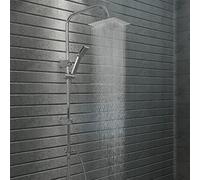 Kit de douche double tête avec douchette en acier inoxydable et plastique ABS, 81 buses, pommeau de douche et 48 buses, douchette à main, douche à effet pluie avec protection anti-torsion, système