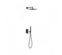 Kit de douche encastré Rapid-Box BLACKMAT (noir mat) avec douche fixe de 300x300 mm - TRES 21128004NM