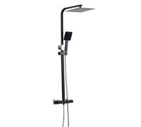 Kit de douche mural avec pommeau de douche en acier inoxydable 304 et | Valve de compensation de pression avec clapets anti-retour pour une température constante de l'eau et une protection contre
