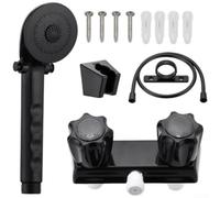 Kit de douche pour maison mobile avec tête à main (Noir) | Construction en plastique, performance sans fuite, cartouche sans lavage, faible entretien