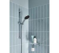 Kit de douche sans robinetterie avec douchette 2 jets + flexible + barre chrome, Grohe Vitalio Comfort 110