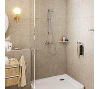 Kit de douche sans robinetterie avec douchette 2 jets + flexible + barre réglable, chrome, Hansgrohe EcoSmart Vernis Blend