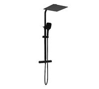 Kit de douche thermostatique 30 x 30 cm en acier inoxydable 304 sans robinet G1 - Avec douche à effet pluie rotative à 360 ° - Douchette à main 3 types de jet - Système de douche à effet pluie pour