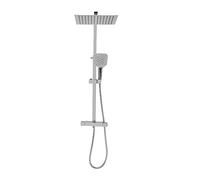 Kit de douche thermostatique 30 x 30 cm en acier inoxydable 304 sans robinet G1 - Kit de douche avec douche à effet pluie rotative à 360 ° - Douchette à main 3 types de jet - Système de douche à effet