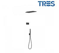 Kit de douche thermostatique électronique et encastré SHOWER TECHNOLOGY Noir Mat - TRES 09288551NM
