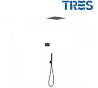 Kit de douche thermostatique électronique et encastré SHOWER TECHNOLOGY Noir Mat - TRES 09288552NM