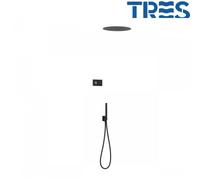 Kit de douche thermostatique électronique et encastré SHOWER TECHNOLOGY Noir Mat - TRES 09288555NM