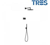 Kit de douche thermostatique électronique et encastré SHOWER TECHNOLOGY Noir Mat - TRES 09288558NM