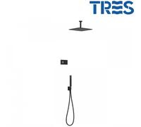 Kit de douche thermostatique électronique et encastré SHOWER TECHNOLOGY Noir Mat - TRES 09288564NM