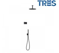 Kit de douche thermostatique électronique et encastré SHOWER TECHNOLOGY Noir Mat - TRES 09288567NM
