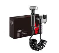 Kit de douchette pour bidet, douche musulmane, douche pour toilettes, douchette pour les fesses, ensemble de douchette pour l'hygiène féminine avec support métallique et tuyau télescopique de 2 m