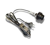 Kit de douille E27 - Lampe DIY avec câble, filetage et pièces de douille - Noir - Douille électrique à monter soi-même - Instructions de montage incluses - Hanna's Laden