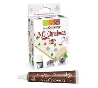 Kit de douilles à pâtisserie 3D Edition Noël + 1 Stylo chocolat